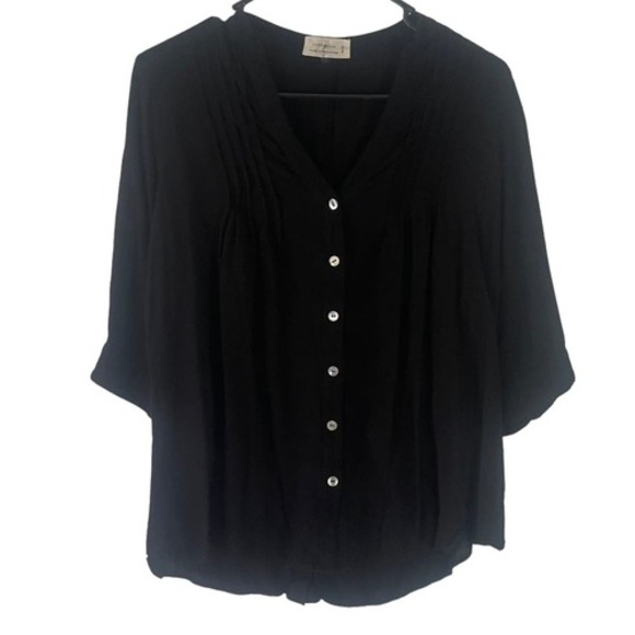 Love Tree Women's Size Large Light Weight Sheer Button Up Blouse - Picture 1 of 9